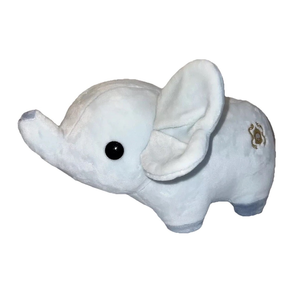 Bellzi Phanti The Blue Elephant Plush Stuffed Animal Toy Embroidery Soft 12"